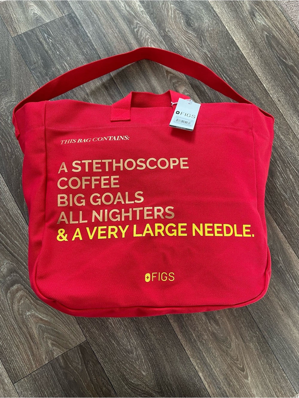 FIGS Pop Red A Very Large Needle Tote - Picture 3 of 4